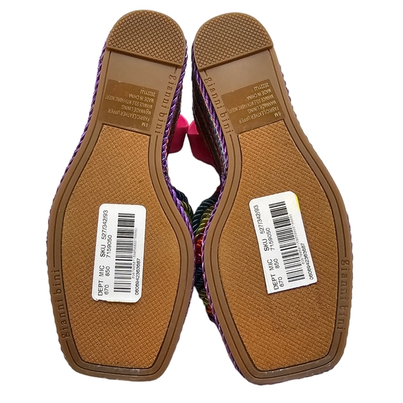 Gianni Bini Wedge Platform Sandal Women's Size 6 Leena Rainbow Cord Striped NEW - Picture 7 of 13